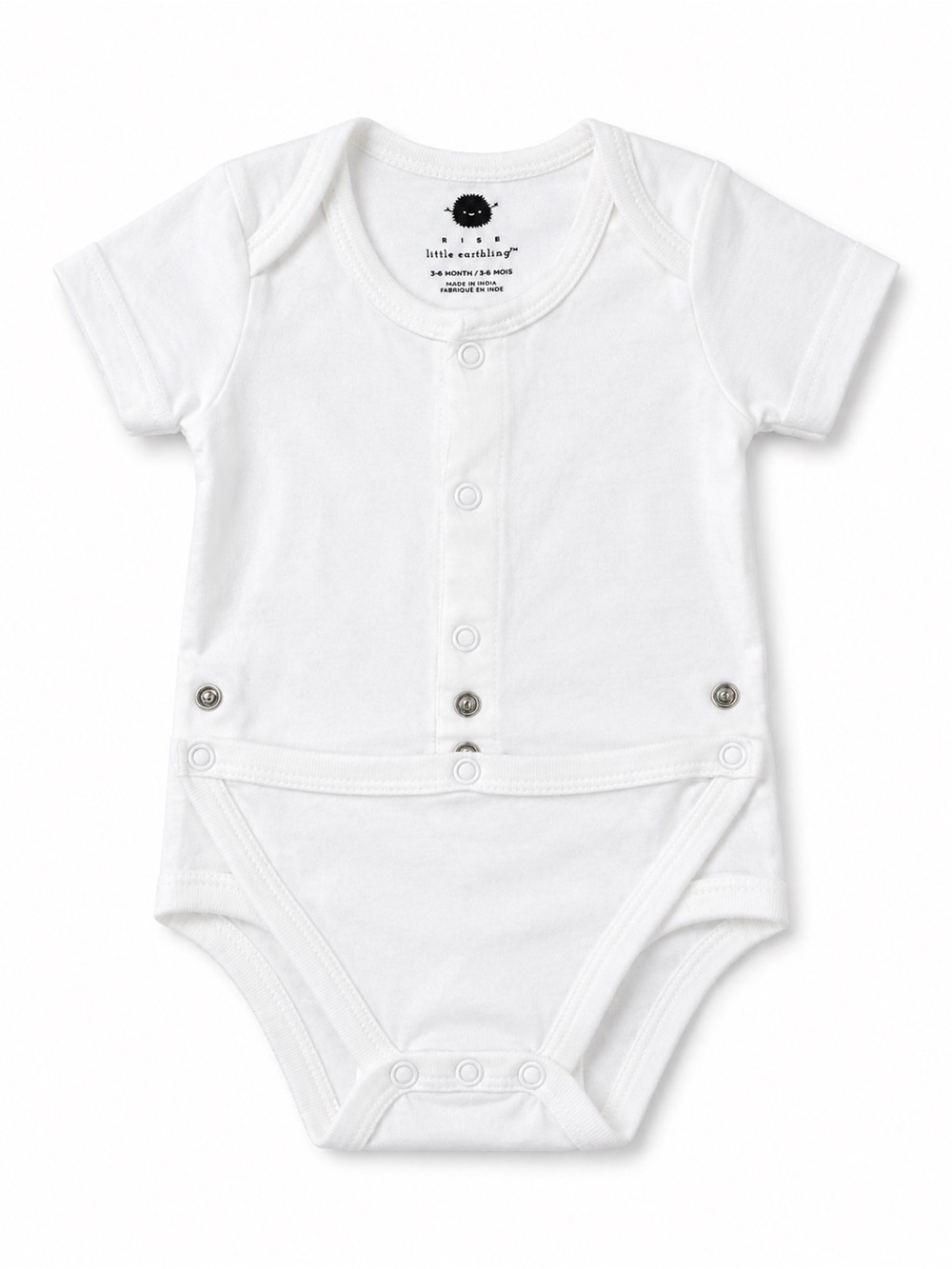 Little Earth White Short-Sleeve One-Piece Bodysuit